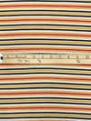 Earth Yellow/Eggshell/Red/Black Polyester/Lycra Horizontal Stripe Rib Knit 54W