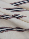 White Coffee/Midnight Navy/Maroon 100% Cotton Horizontal Stripe Jersey Knit 54W