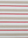 White/Stoney Beige/Cherry Red Polyester/Lycra Horizontal Stripe Rib Knit 56W