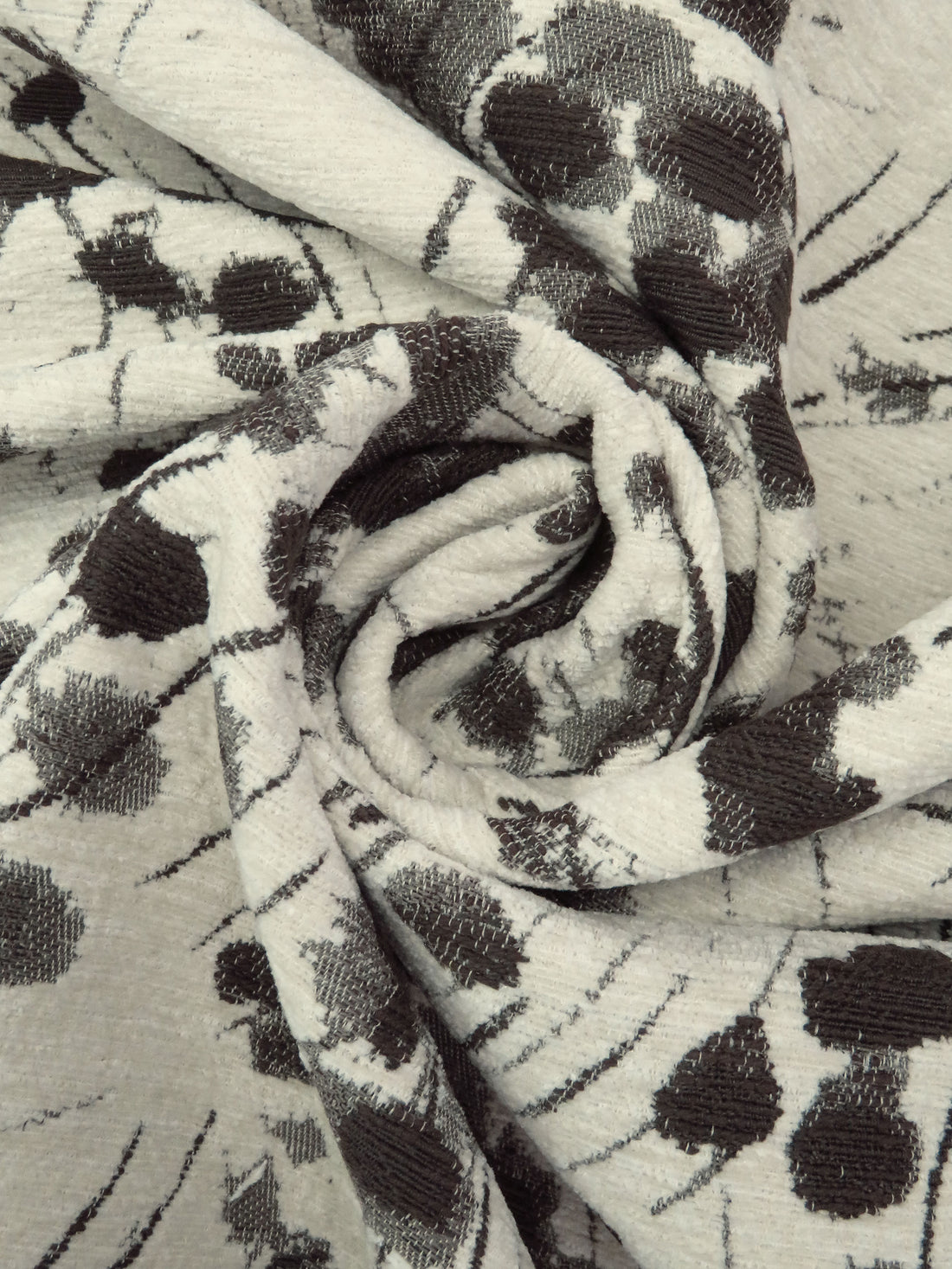 Bone/Betel Nut/Dim Gray 100% Polyester Abstract Organic Weave Tapestry Jacquard Upholstery Woven 56W