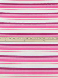 Bubblegum/Mulberry/Cream/Multi Polyester/Cotton/Lycra Horizontal Stripe Jersey Knit 58W