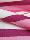 Bubblegum/Mulberry/Cream/Multi Polyester/Cotton/Lycra Horizontal Stripe Jersey Knit 58W