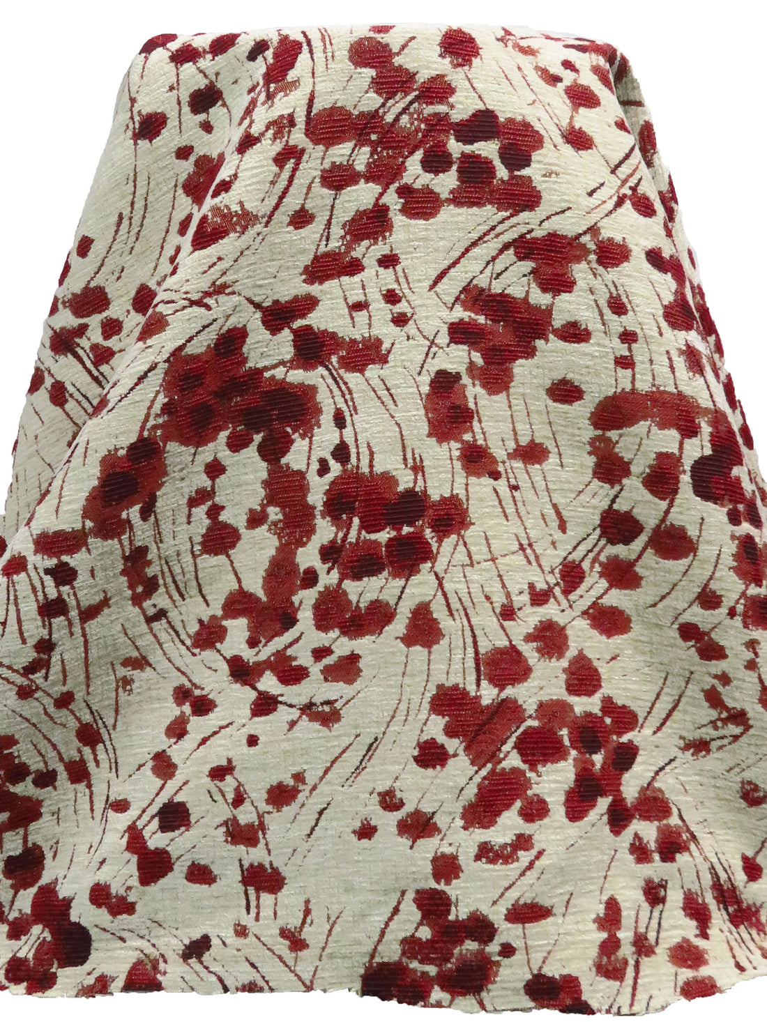 Bone/Auburn Red/Persian Plum/Black 100% Polyester Abstract Organic Weave Tapestry Jacquard Upholstery Woven 56W