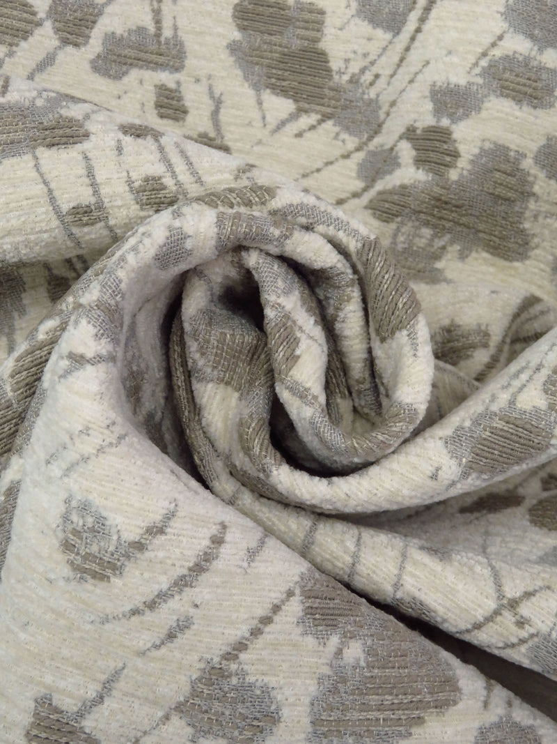 Bone/Stone Terrace/Silver 100% Polyester Abstract Organic Weave Tapestry Jacquard Upholstery Woven 56W