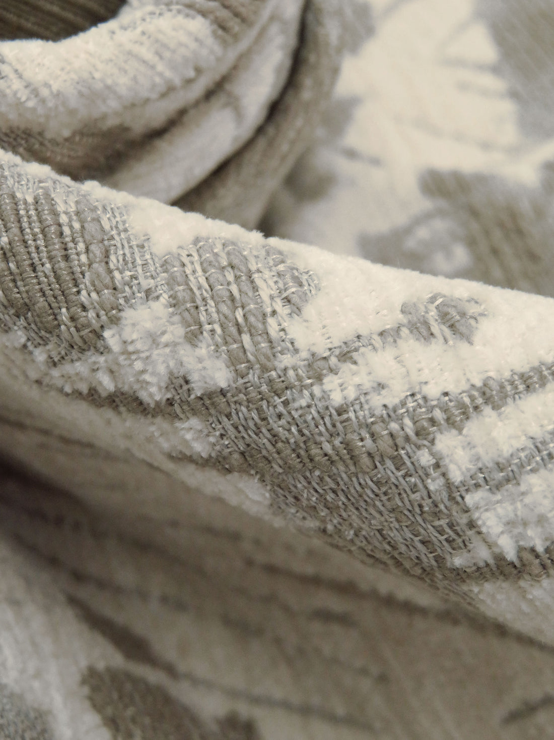 Bone/Stone Terrace/Silver 100% Polyester Abstract Organic Weave Tapestry Jacquard Upholstery Woven 56W