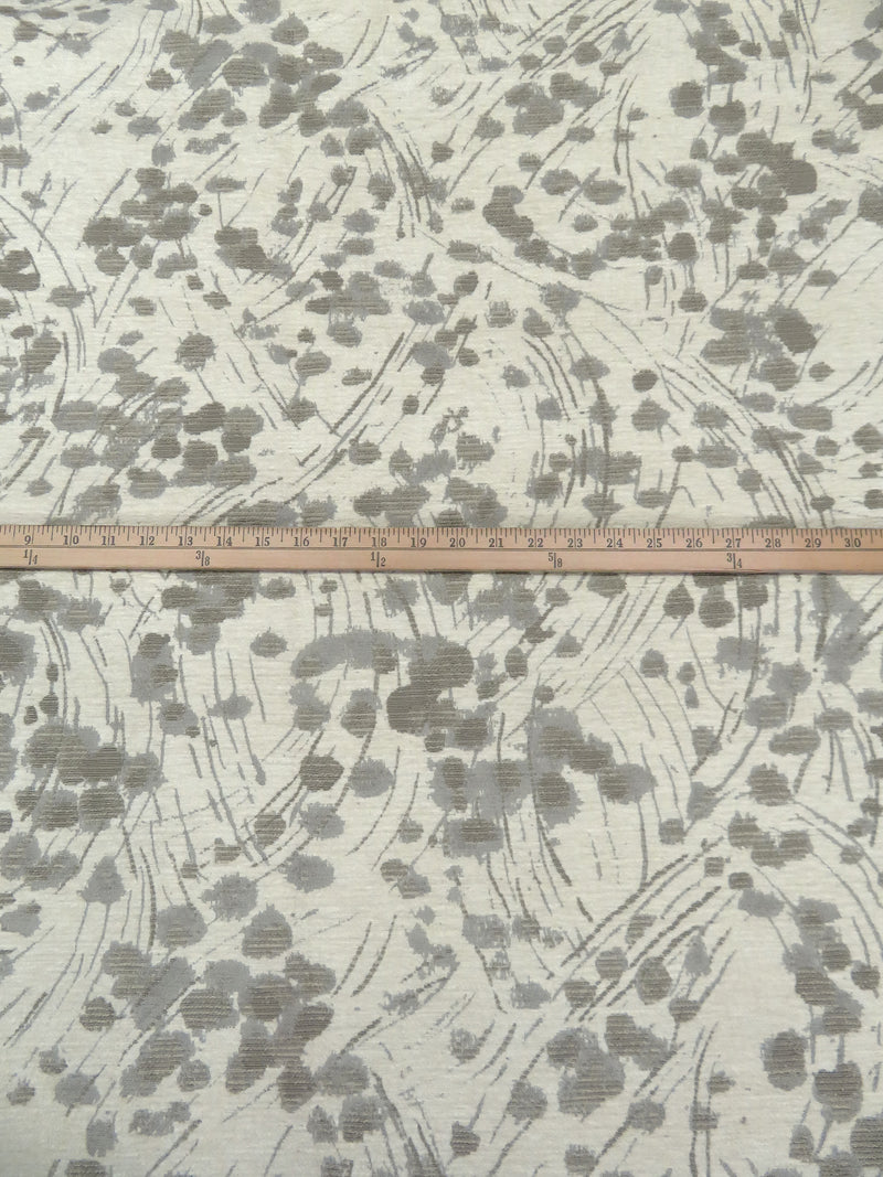 Bone/Stone Terrace/Silver 100% Polyester Abstract Organic Weave Tapestry Jacquard Upholstery Woven 56W