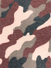 Berry Crush/Soft Ballet Pink/Charcoal/Warm Taupe Polyester/Rayon/Lycra Camouflage Print French Terry Knit 56W