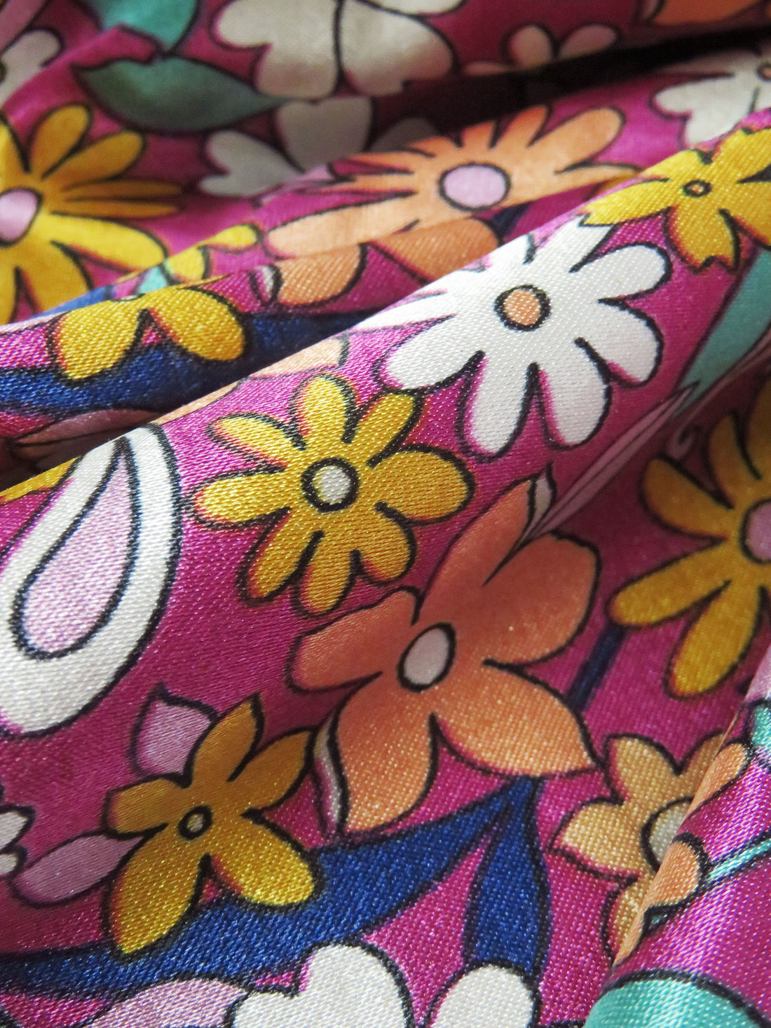 Jazzberry Jam/Apricot/Spearmint Green/Multi Polyester/Lycra Floral Paisley Print Stretch Charmeuse 58W