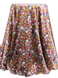 Jazzberry Jam/Apricot/Spearmint Green/Multi Polyester/Lycra Floral Paisley Print Stretch Charmeuse 58W