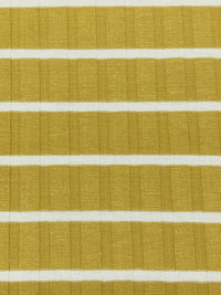 Vegas Gold/White Polyester/Lycra Horizontal Stripe Rib Knit 50W