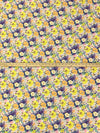Prussian Blue/Lemon/Peach/Multi Nylon/Lycra Floral Print Swimwear/Activewear Knit - NY Designer - 57W
