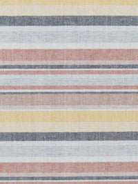 Lemon/Terracotta/White/Multi 100% Cotton Horizontal Stripe Yarn-Dyed Shirt Weight Woven 54W