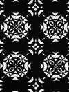 Black/White Cotton/Lycra Geometric Medallion Print Jersey Knit 60W