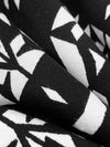 Black/White Cotton/Lycra Geometric Medallion Print Jersey Knit 60W