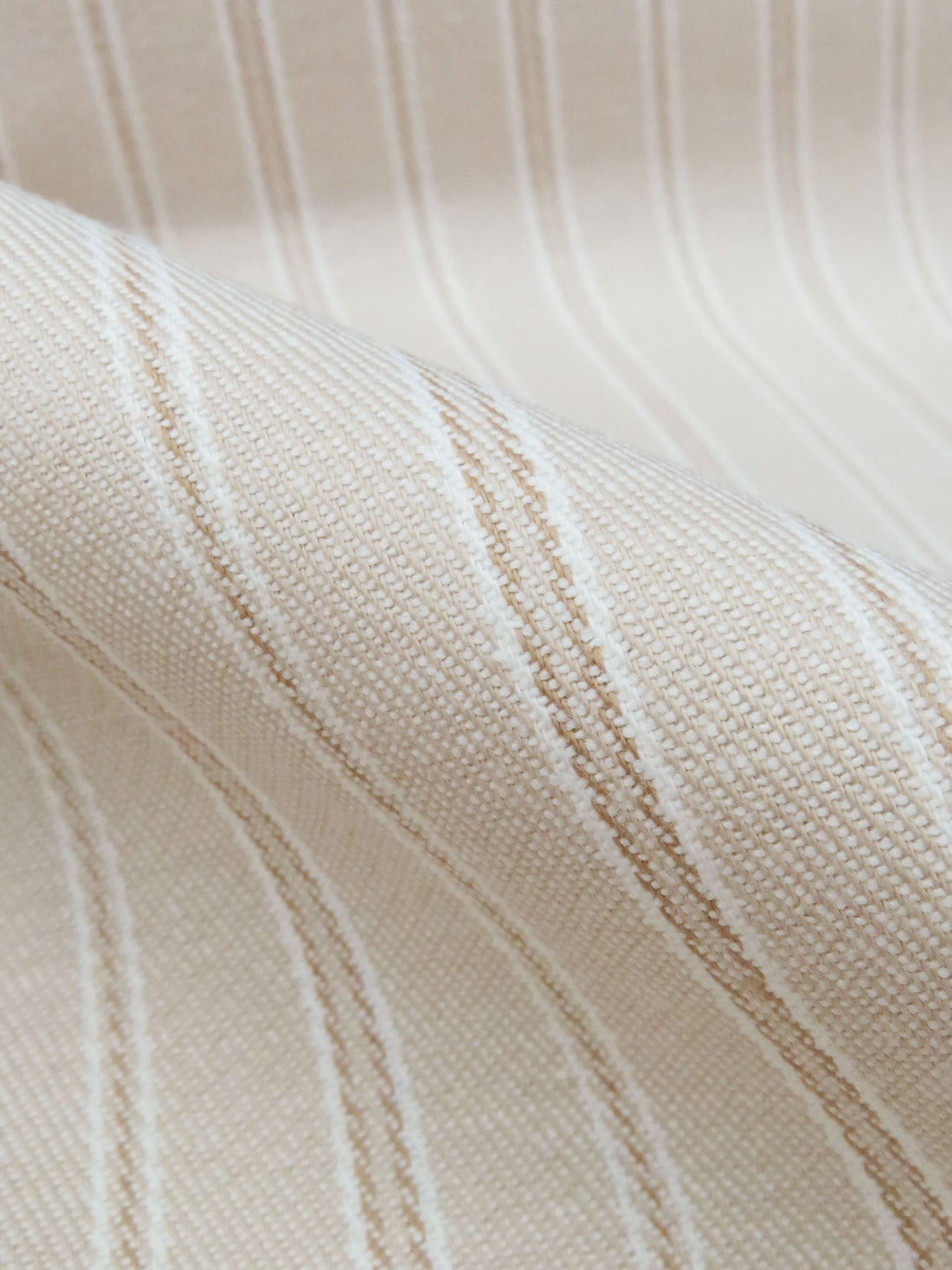 Sand Dollar/White/Tuscan Tan Cotton/Lycra Vertical Stripe Stretch Bottom Weight Woven 48W