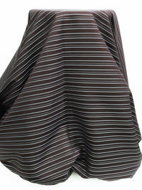 Espresso Brown/Baby Blue Cotton/Nylon/Lycra Horizontal Stripe Weave Stretch Bengaline Suiting 57W
