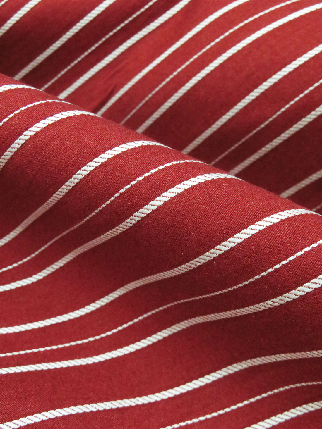 Red Garnet/White Cotton/Nylon/Lycra Horizontal Stripe Weave Stretch Bengaline Suiting 57W