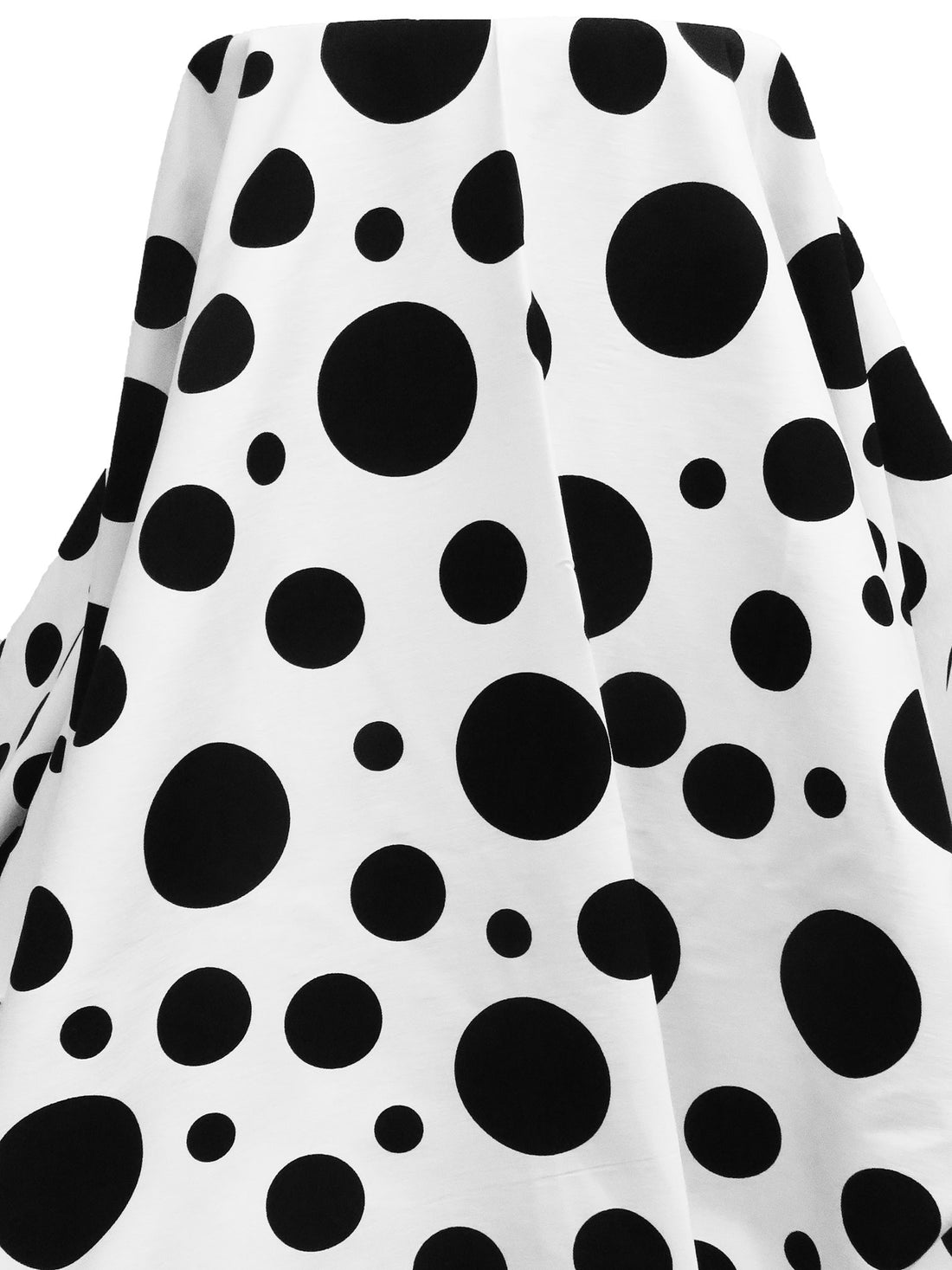 White/Black Rayon/Nylon/Lycra Various Spot Print Stretch Bengaline Suiting 58W