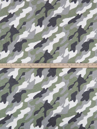 Artichoke/Muted Black/Seal Gray/Chalk Polyester/Lycra Camouflage Print French Terry Knit 60W