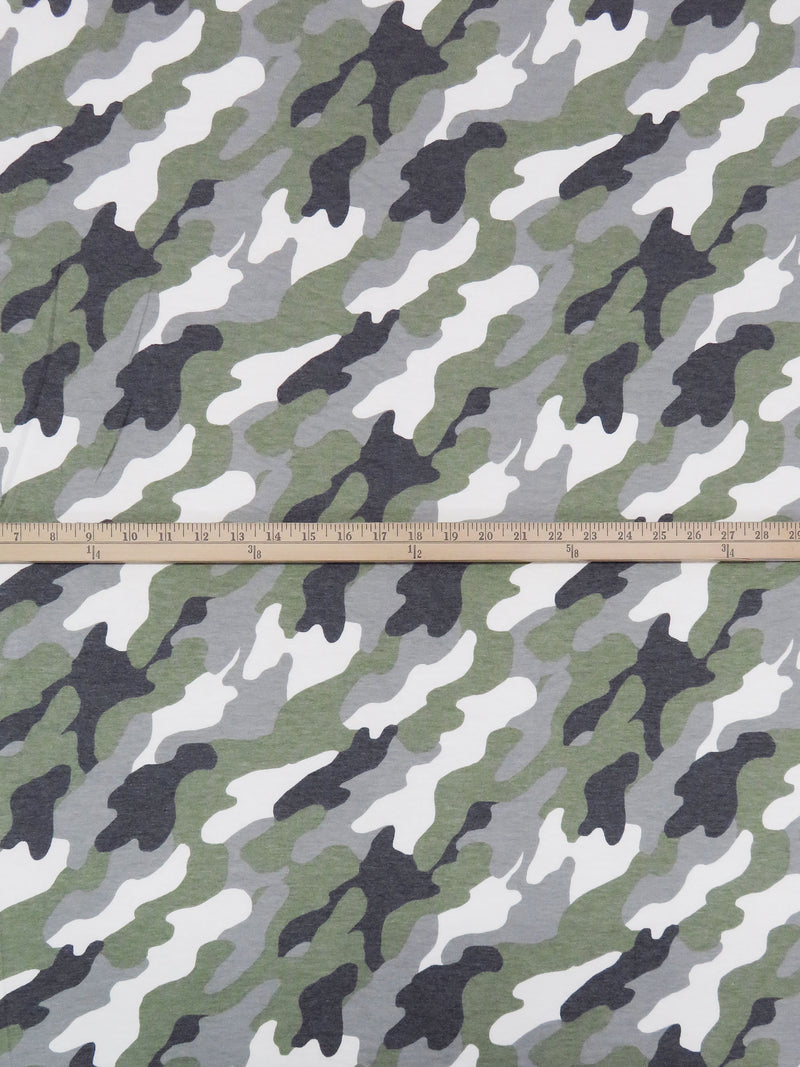 Artichoke/Muted Black/Seal Gray/Chalk Polyester/Lycra Camouflage Print French Terry Knit 60W