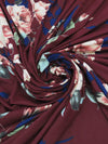 Deep Cabernet/Space Blue/Dark Rose Pink/Multi Polyester/Lycra Floral Print Double Brushed Knit 58W