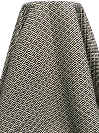 Black/Bisque Rayon/Nylon/Lycra Geometric Weave Jacquard Stretch Bengaline Suiting 60W