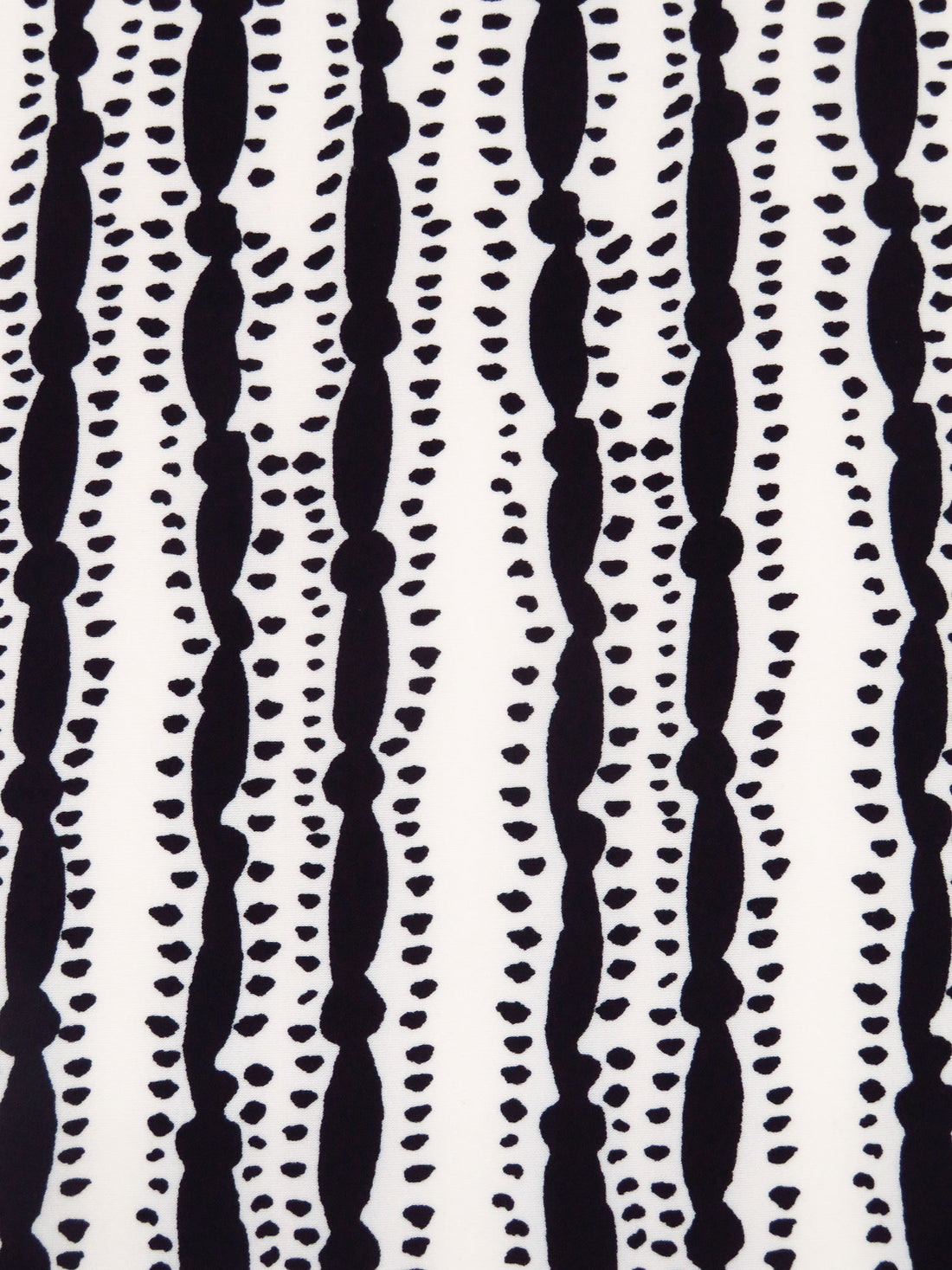 Off-White/Black Polyester/Lycra "Pop" Lines Print ITY Knit - NY Designer - 58W