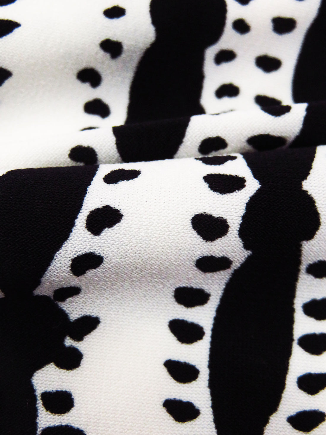 Off-White/Black Polyester/Lycra "Pop" Lines Print ITY Knit - NY Designer - 58W