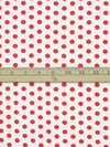 White/Scarlet Polyester/Lycra Polka Dot Print Double Brushed Knit 58W