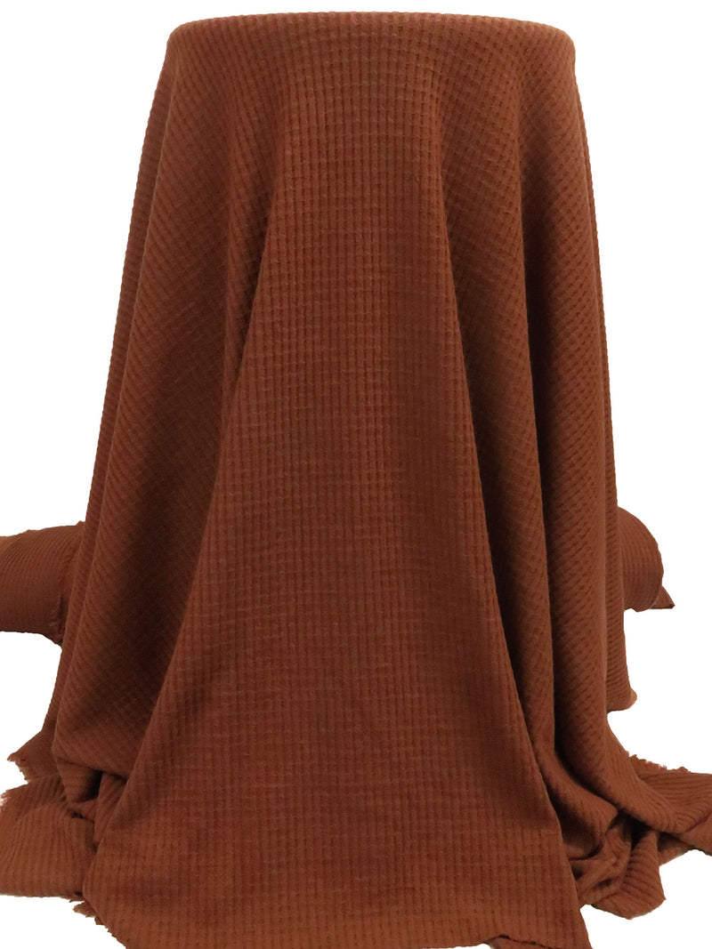 Cinnamon Rayon/Polyester/Lycra Waffle Weave Sweater Knit 56W
