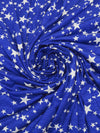 True Blue/White Rayon/Lycra Star Print Jersey Knit 58W