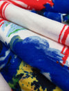 Verizon Red/Egyptian Blue/White/Multi Polyester/Lycra Floral On Grid Print Double Brushed Knit 60W