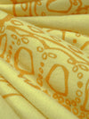 Corn Yellow/Marigold Orange 100% Cotton Crown Print French Terry Knit 64W