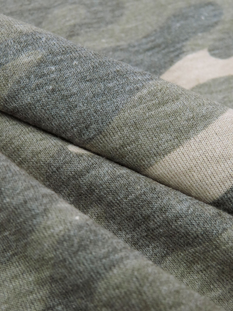 Muted Rosemary/Desert Sand/Dark Muted Gray Cotton/Polyester/Lycra Camouflage Print Jersey Knit 58W