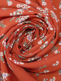 Muted Vermilion/Ballet Pink/Dark Mint/Multi 100% Polyester Floral Print Bubble Crepe 58W