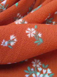 Muted Vermilion/Ballet Pink/Dark Mint/Multi 100% Polyester Floral Print Bubble Crepe 58W