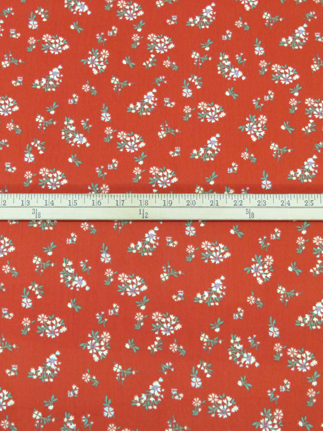 Muted Vermilion/Ballet Pink/Dark Mint/Multi 100% Polyester Floral Print Bubble Crepe 58W