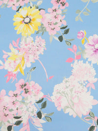 Jordy Blue/Orchid Pink/Maize/Multi 100% Polyester Floral Cluster Print Crinkle Chiffon 56W