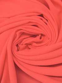 Neon Coral Polyester/Lycra Double Weave Crepe Suiting - Black Halo - 57W