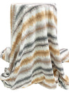 White/Tan/Ash Gray/Dark Cool Lead Polyester/Rayon/Lycra Jagged Diagonal Stripe Print French Terry Knit 58W