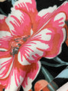 Black/Candy Pink/Pale Goldenrod/Salmon Pink Polyester/Lycra Floral Print Double Brushed Knit 58W