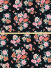 Black/Candy Pink/Pale Goldenrod/Salmon Pink Polyester/Lycra Floral Print Double Brushed Knit 58W