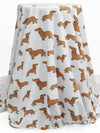 White/Chocolate/Black/Cerulean Cotton/Lycra Weiner Dog Print Jersey Knit 58W