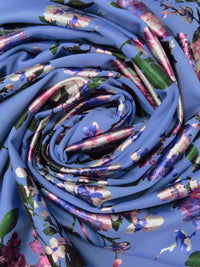 Lilac/Silver/Midnight Green/Multi Polyester/Lycra Floral Foil Digital Print Scuba Knit - Black Halo - 59W