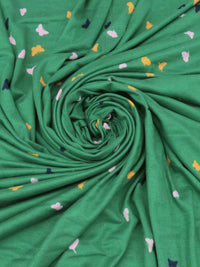 Irish Green/Taffy Pink/Goldenrod/Navy Polyester/Lycra Butterfly Print Double Brushed Knit 58W