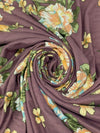 Purplestone/Pale Goldenrod/Forest Green/Multi Polyester/Lycra Floral Print Double Brushed Knit 56W