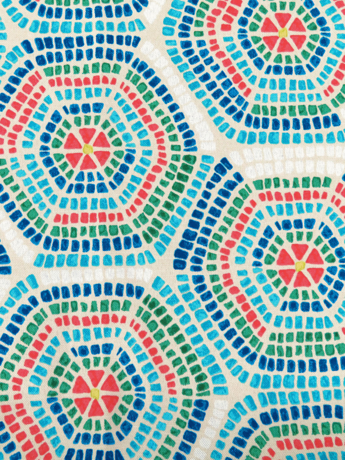 Champagne/Dark Blue/Desire/Multi 100% Polyester Mosaic Print Outdoor Canvas 55W