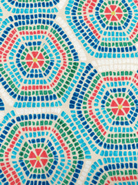 Champagne/Dark Blue/Desire/Multi 100% Polyester Mosaic Print Outdoor Canvas 55W