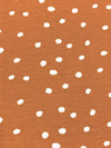 Canyon Orange/White Cotton/Lycra Irregular Dots Print Jersey Knit 60W