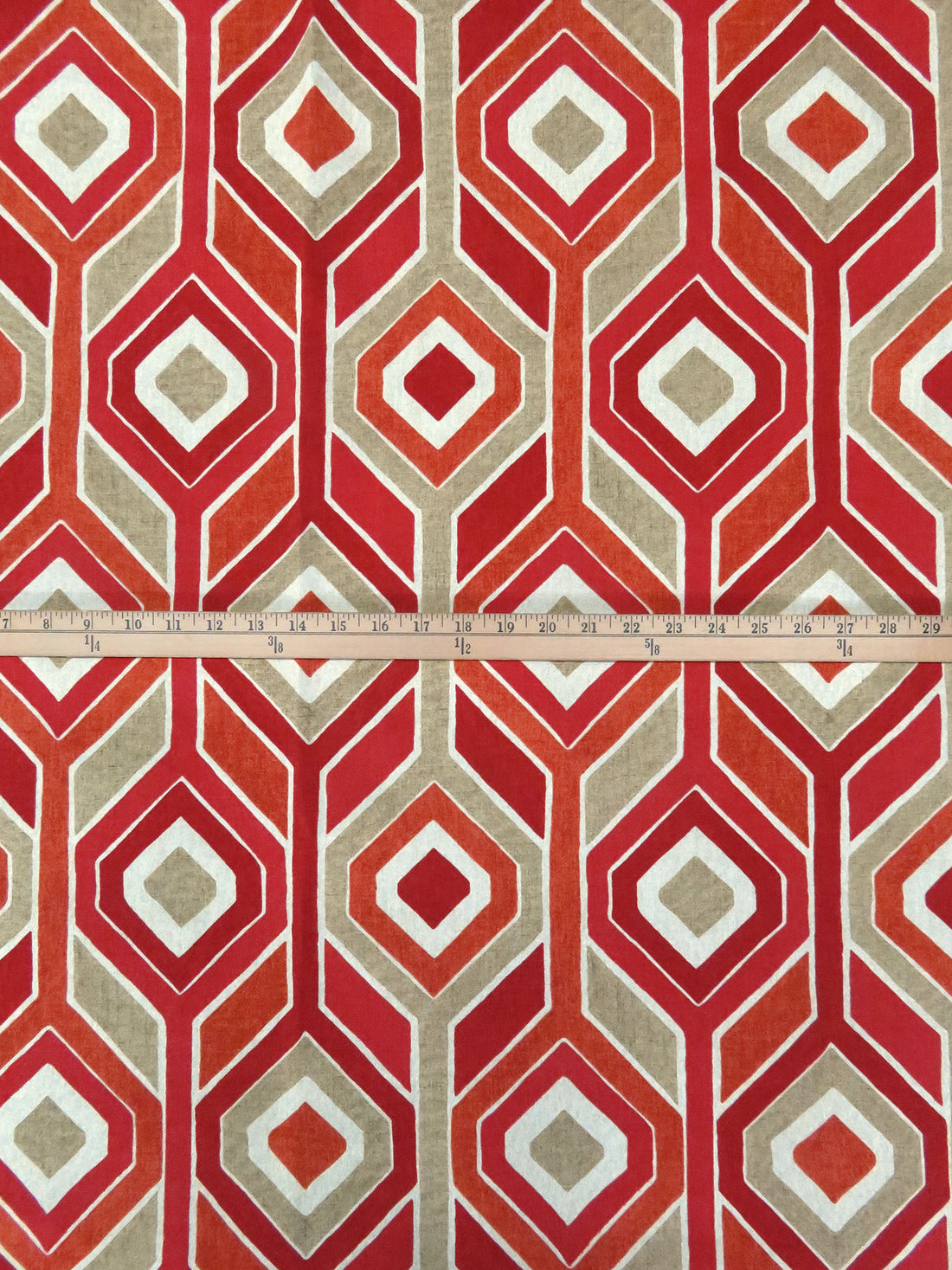 Auburn/Sand/Birch Brown/Multi 100% Polyester Geometric Print Outdoor Canvas 55W